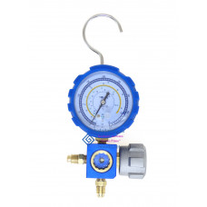 Манометр колектор одновентильний  VALUE VMG-1-S-L Type NEW (R 32, 22, 410a), червоний з глазком